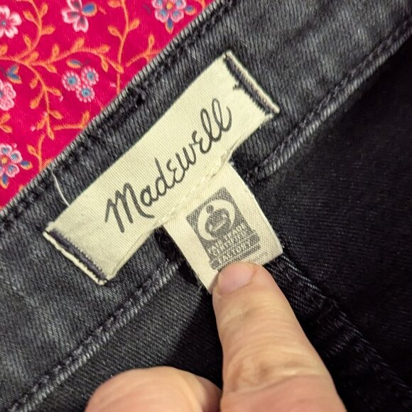 Madewell Jeans Curvy High Rise Slim Straight Jeans Richgrove Wash Black Ankle - Picture 6 of 8